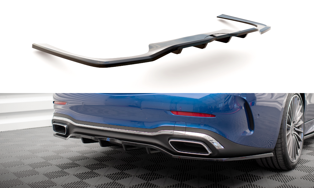 Maxton Design Central Rear Splitter (With Vertical Bars) Mercedes-Benz C AMG-Line W206