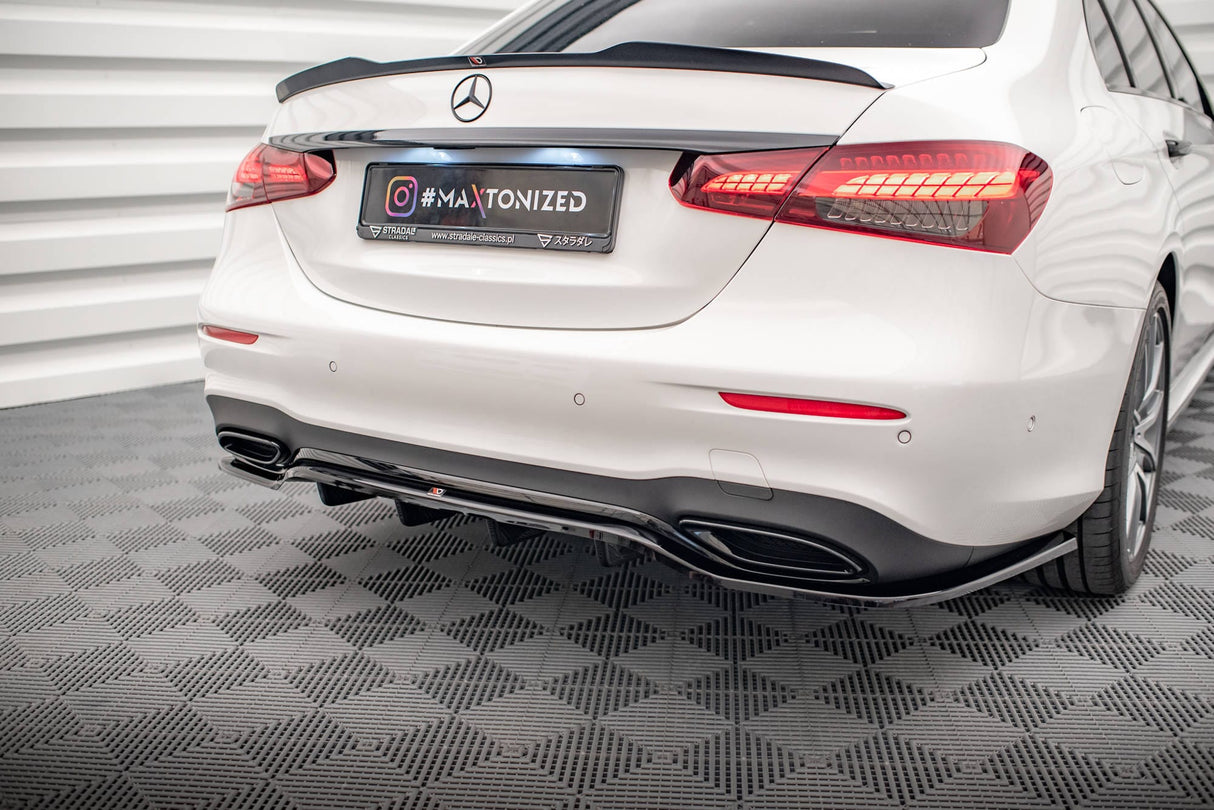 Maxton Design Central Rear Splitter (With Vertical Bars) Mercedes-Benz E AMG-Line W213 Facelift