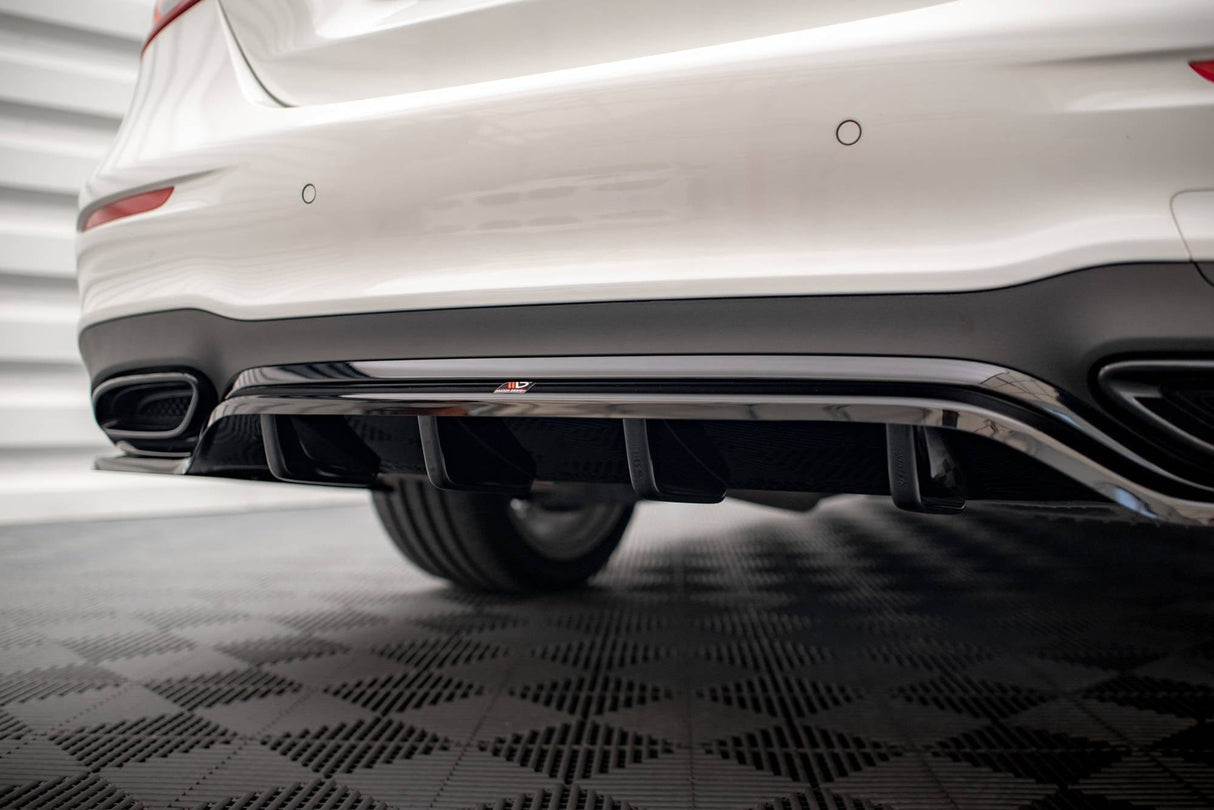 Maxton Design Central Rear Splitter (With Vertical Bars) Mercedes-Benz E AMG-Line W213 Facelift