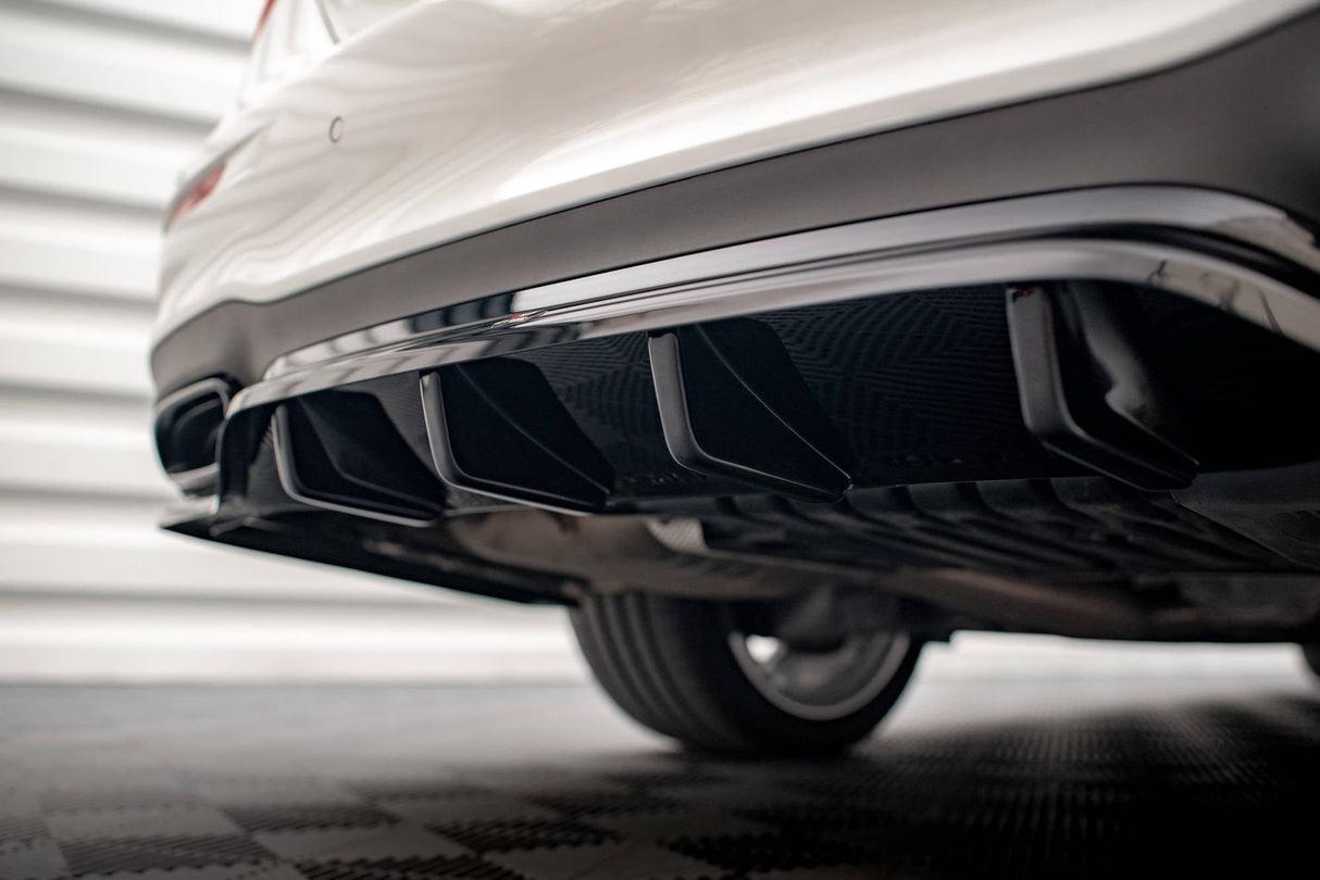 Maxton Design Central Rear Splitter (With Vertical Bars) Mercedes-Benz E AMG-Line W213 Facelift