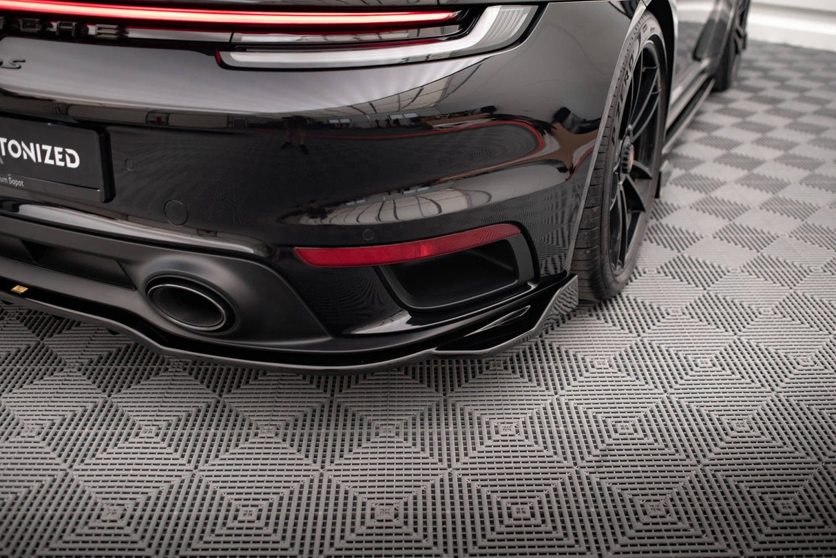 Maxton Design Central Rear Splitter (With Vertical Bars) Porsche 911 Turbo S 992