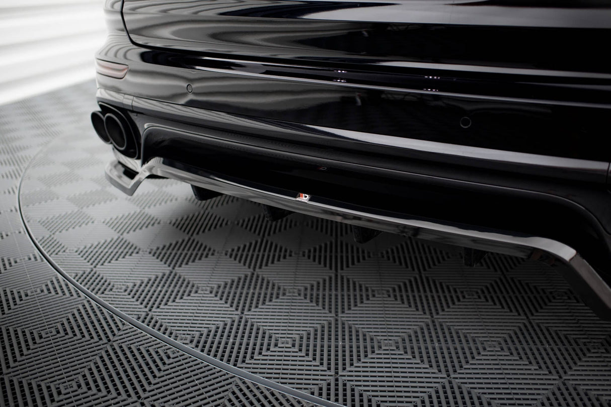 Maxton Design Central Rear Splitter (With Vertical Bars) Porsche Cayenne Mk2 Facelift