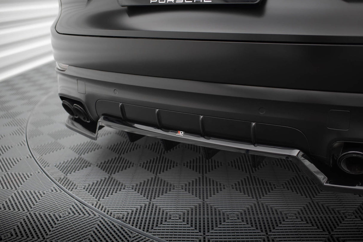 Maxton Design Central Rear Splitter (With Vertical Bars) Porsche Cayenne Sport Design Mk3