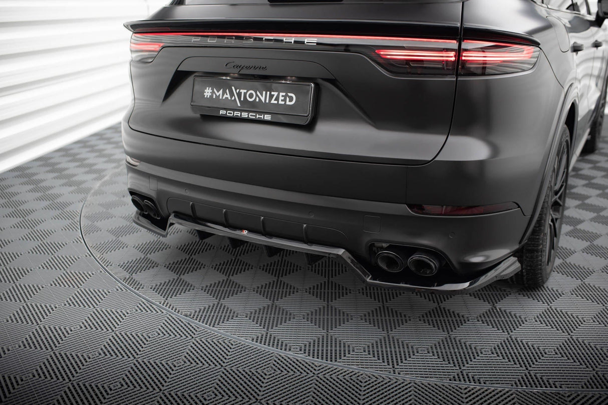 Maxton Design Central Rear Splitter (With Vertical Bars) Porsche Cayenne Sport Design Mk3