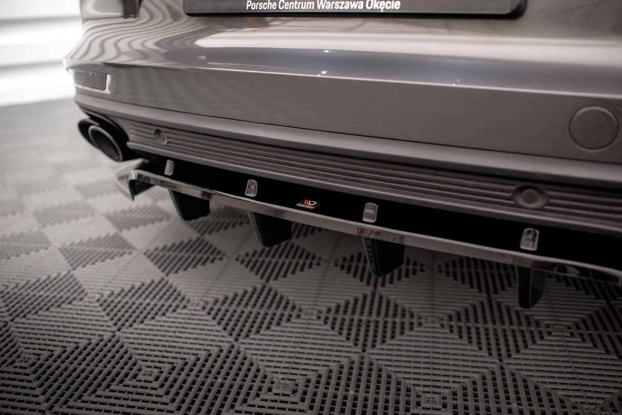 Maxton Design Central Rear Splitter (With Vertical Bars) Porsche Panamera 971 Turbo S E-Hybrid / E-Hybrid