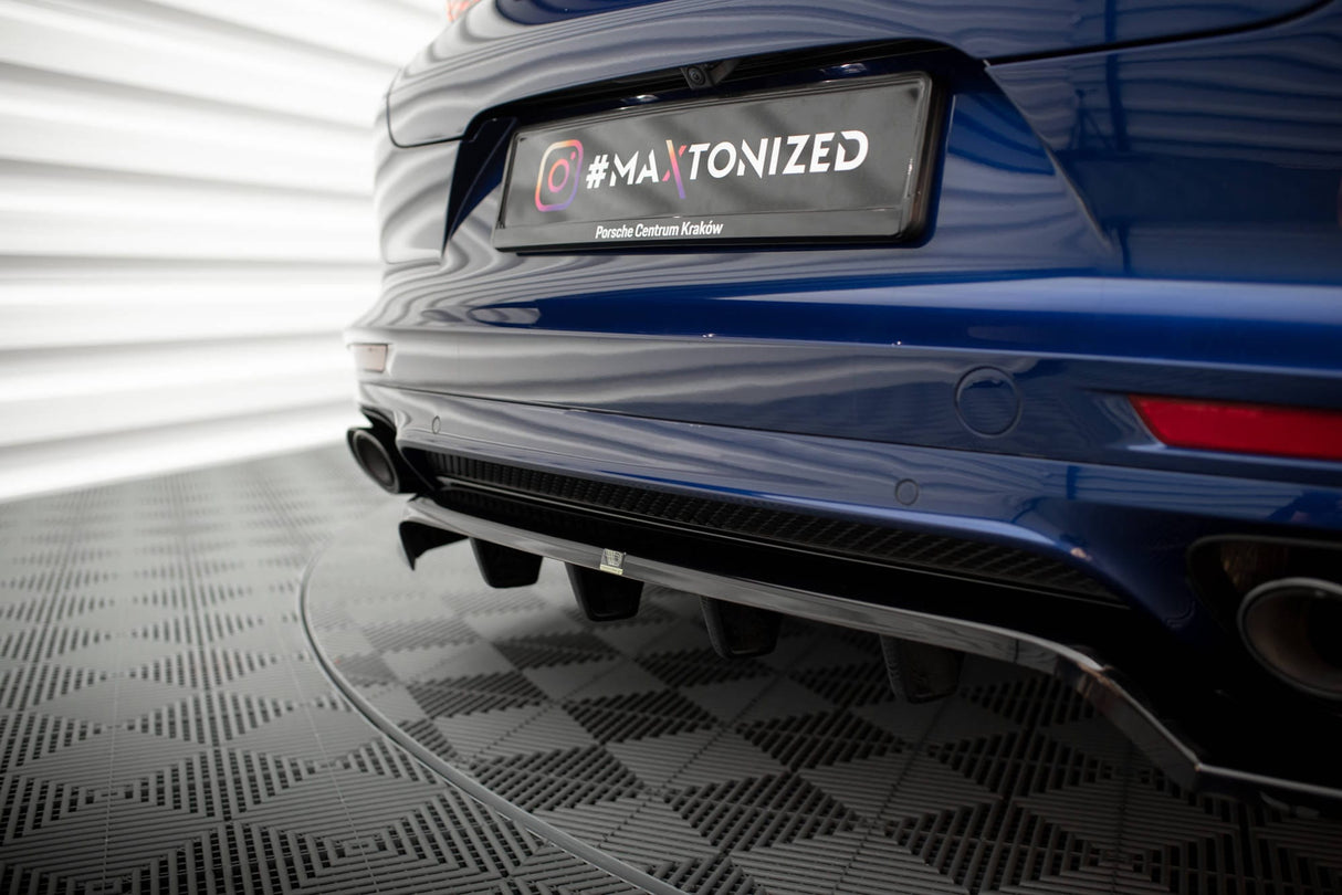 Maxton Design Central Rear Splitter (With Vertical Bars) Porsche Panamera E-Hybrid 971 Facelift