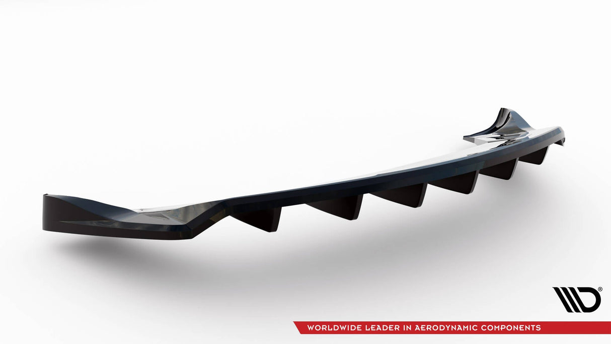 Maxton Design Central Rear Splitter (With Vertical Bars) Tesla Model X MK1 Facelift