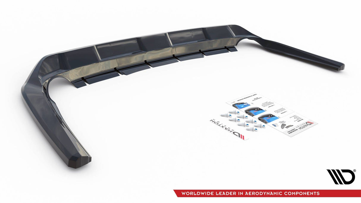 Maxton Design Central Rear Splitter (With Vertical Bars) Toyota Rav4 MK5