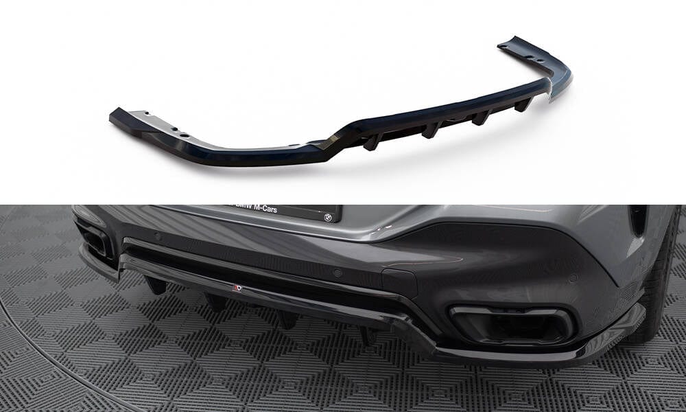 Maxton Design Central Rear Splitter (With Vertical Bars) V.1 BMW X6 M-Pack G06 Facelift
