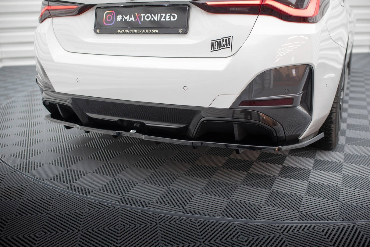 Maxton Design Central Rear Splitter (With Vertical Bars) V.2 BMW I4 M-Pack G26