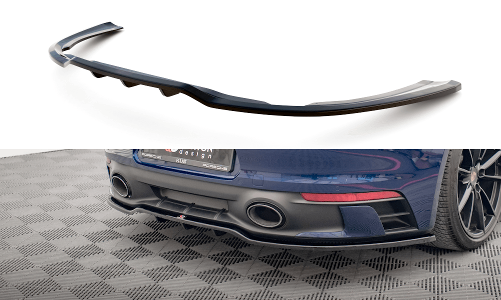 Maxton Design Central Rear Splitter (With Vertical Bars) V.1 Porsche 911 Carrera Aero 992 / Carrera GTS 992