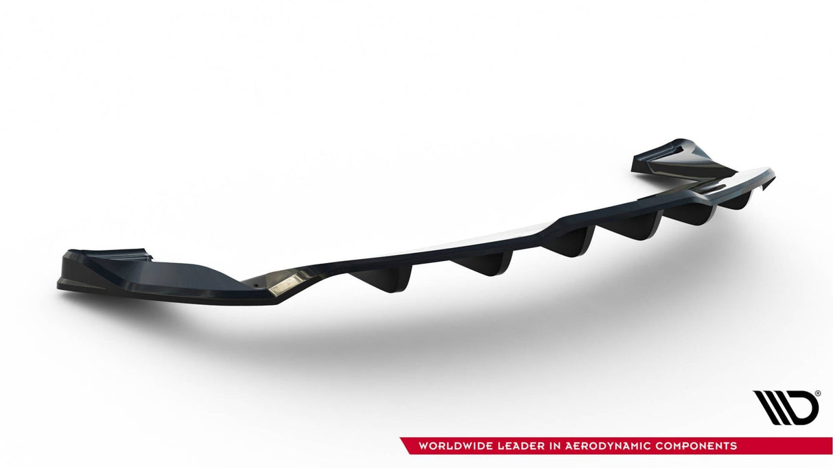 Maxton Design Central Rear Splitter (With Vertical Bars) V.1 Tesla Model S Plaid MK1 Facelift