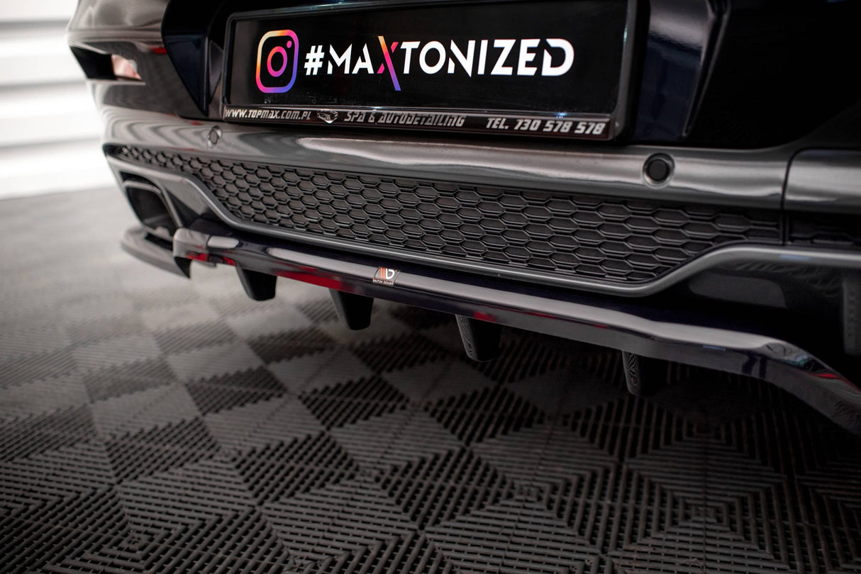 Maxton Design Central Rear Splitter (With Vertical Bars) V.2 BMW X4 M-Pack G02