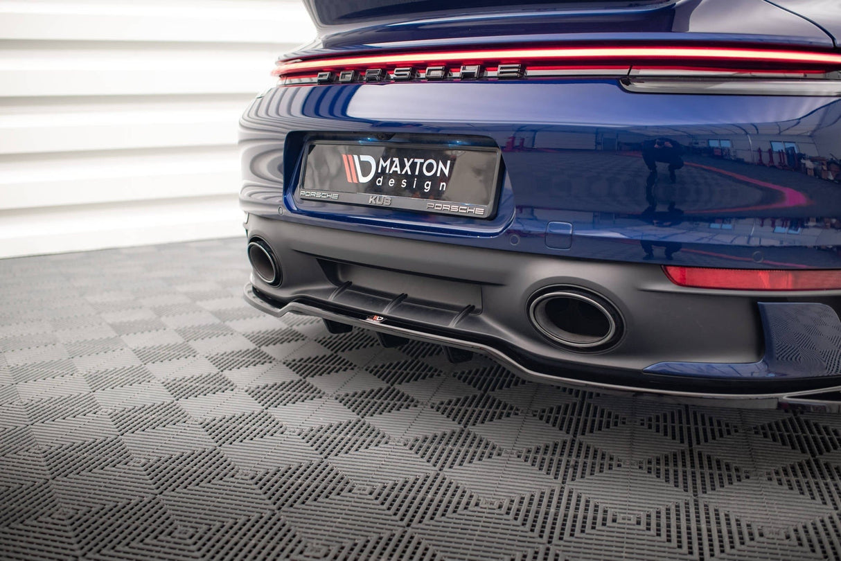 Maxton Design Central Rear Splitter (With Vertical Bars) V.2 Porsche 911 Carrera Aero 992 / Carrera GTS 992