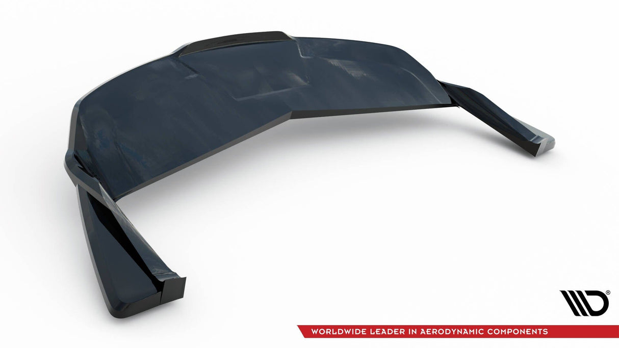 Maxton Design Central Rear Splitter (With Vertical Bars) V.2 Tesla Model S Plaid MK1 Facelift