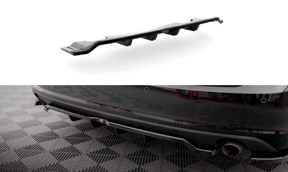 Maxton Design Central Rear Splitter (With Vertical Bars) V.2 Volvo V90 Mk2