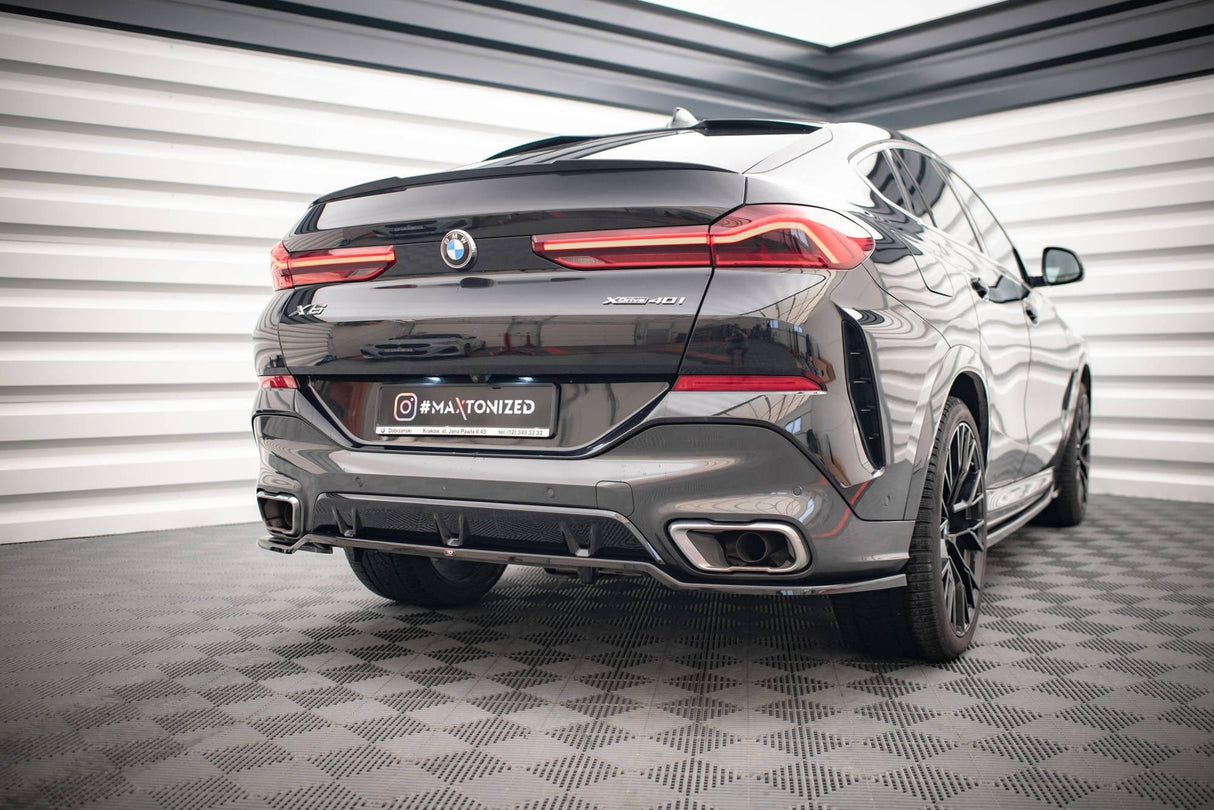 Maxton Design Central Rear Splitter (With Vertical Bars) V.3 BMW X6 M-Pack G06