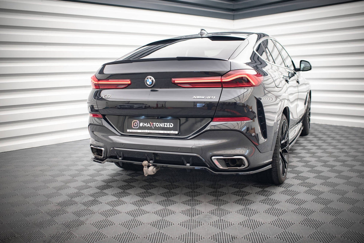 Maxton Design Central Rear Splitter (With Vertical Bars) V.3 BMW X6 M-Pack G06