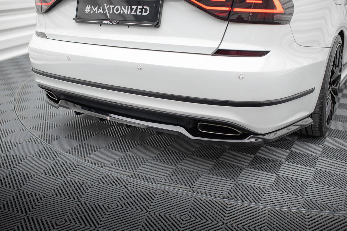 Maxton Design Central Rear Splitter (With Vertical Bars) - VW B8 Passat GT Facelift USA
