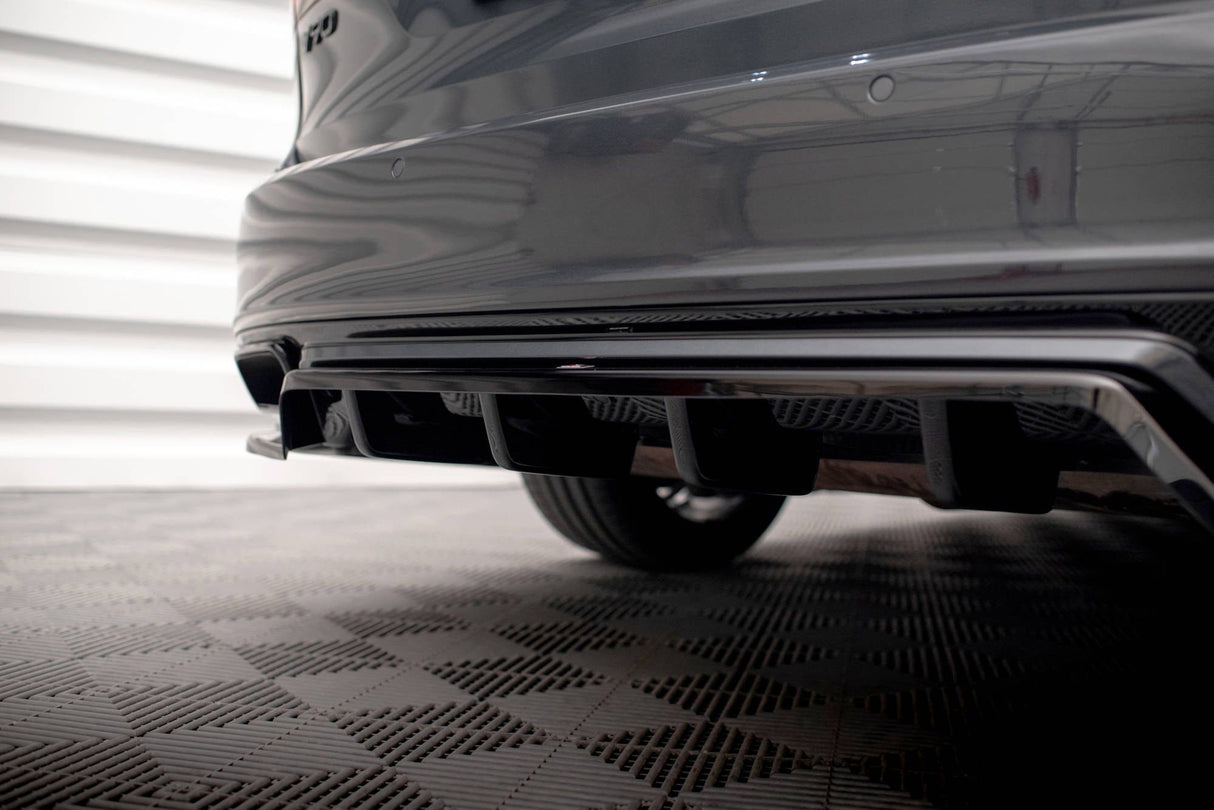 Maxton Design Central Rear Splitter (With Vertical Bars) Volvo V90 / S90 R-Design Mk2