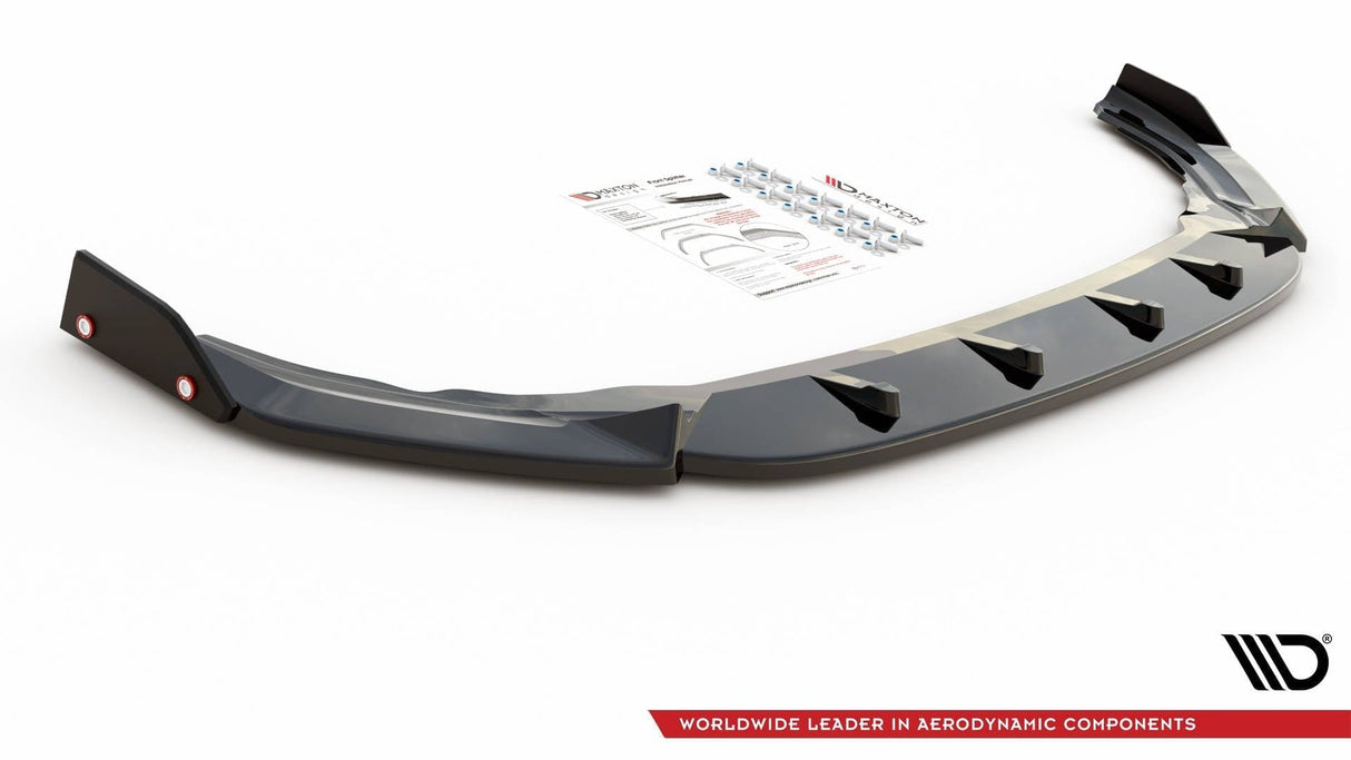 Maxton Design Front Splitter + Flaps V.2 - VW Golf R Mk8