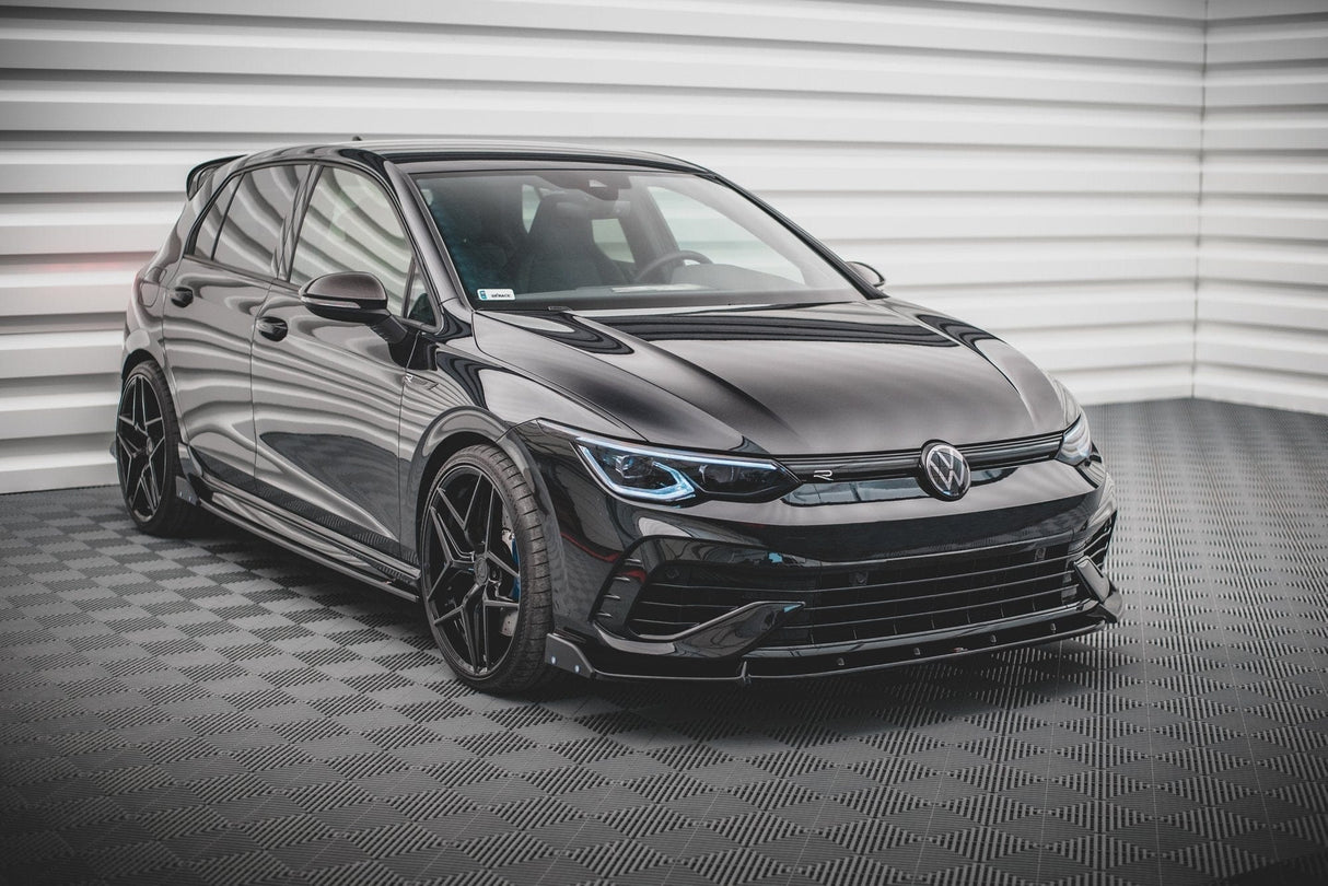 Maxton Design Front Splitter + Flaps V.2 - VW Golf R Mk8