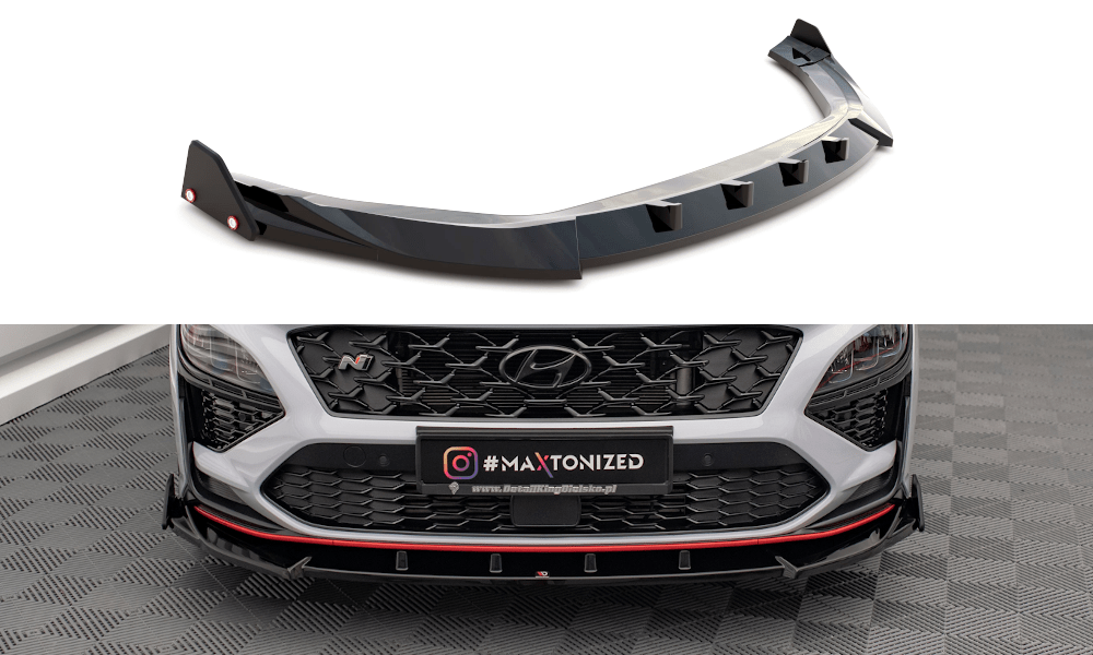 Maxton Design Front Splitter V.2 + Flaps Hyundai Kona N MK2