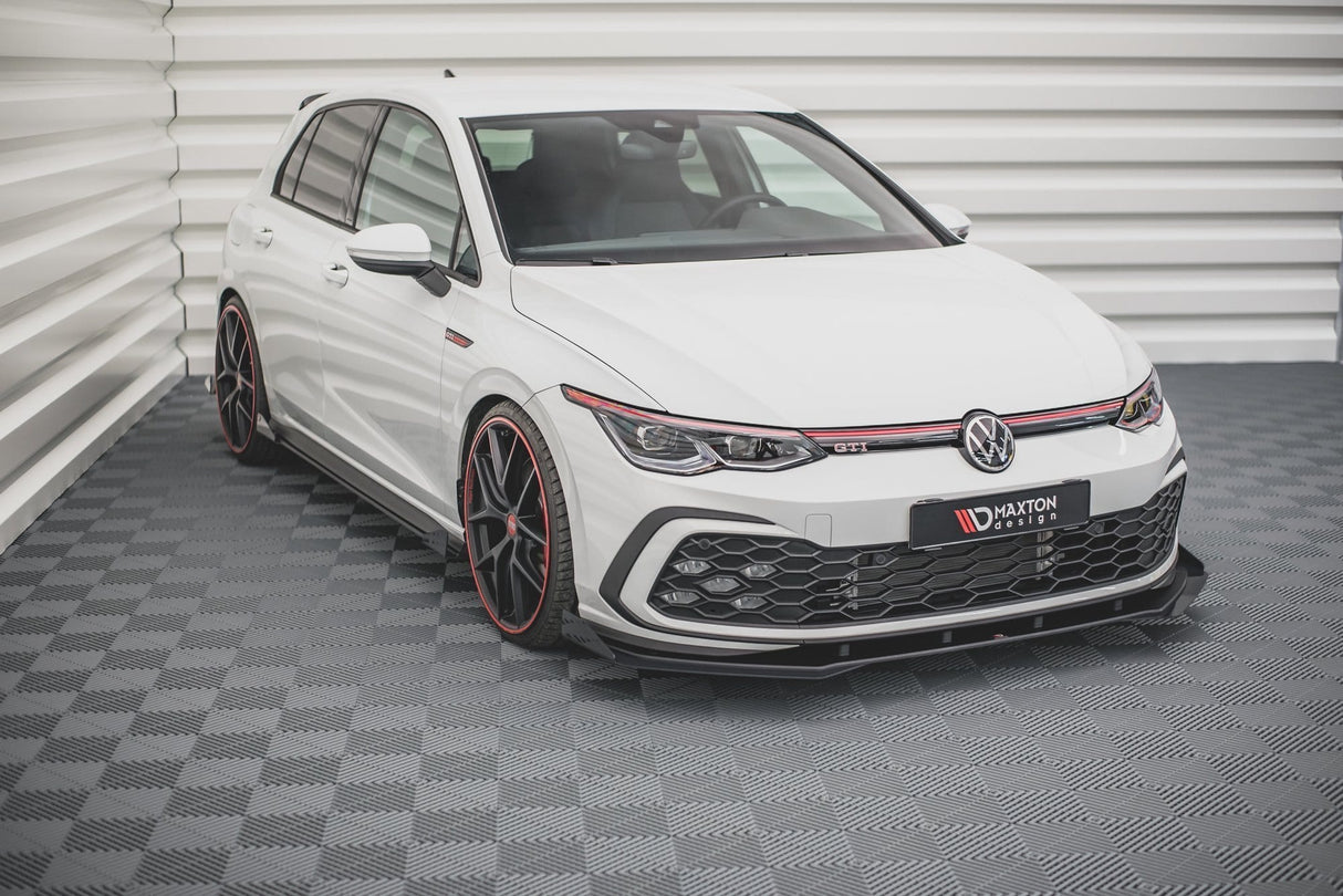 Maxton Design Racing Durability Front Splitter + Flaps Volkswagen Golf Mk8 GTi / R-Line