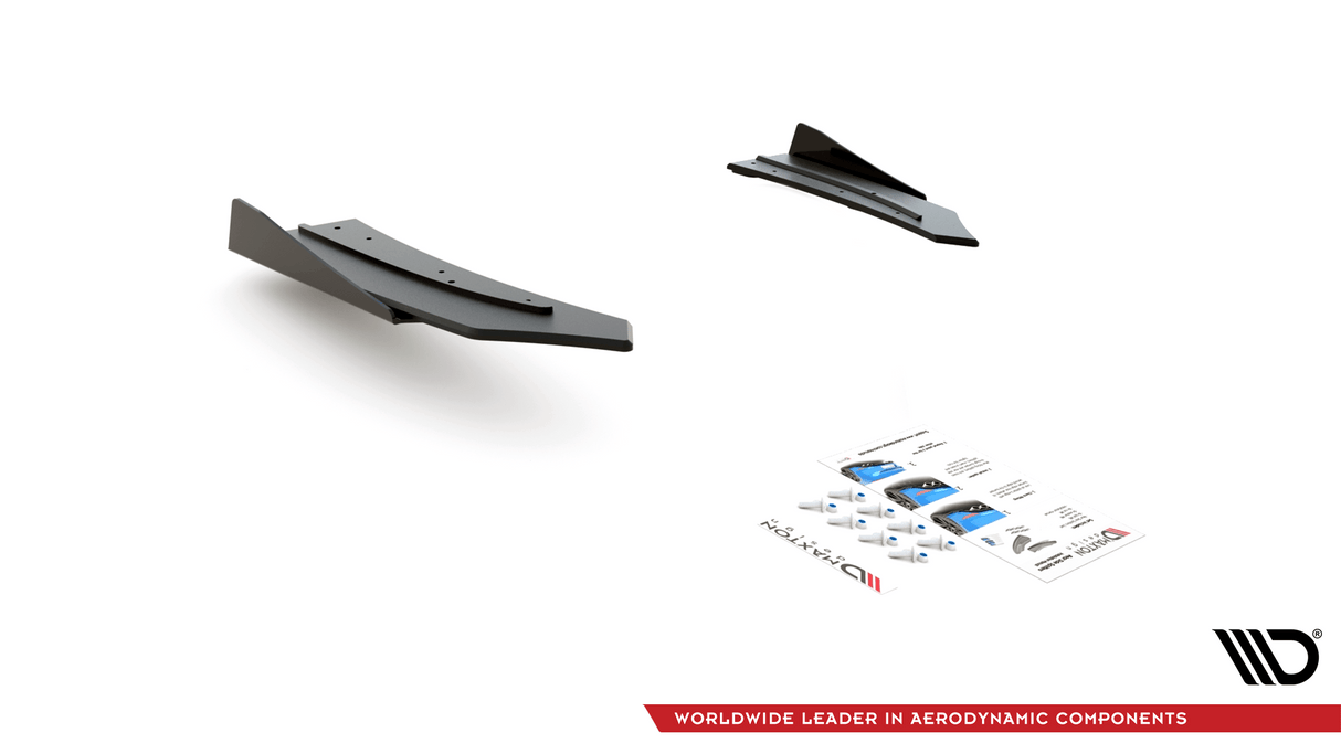 Maxton Design Racing Durability Rear Side Splitters + Flaps Mercedes-AMG C43 Coupe C205