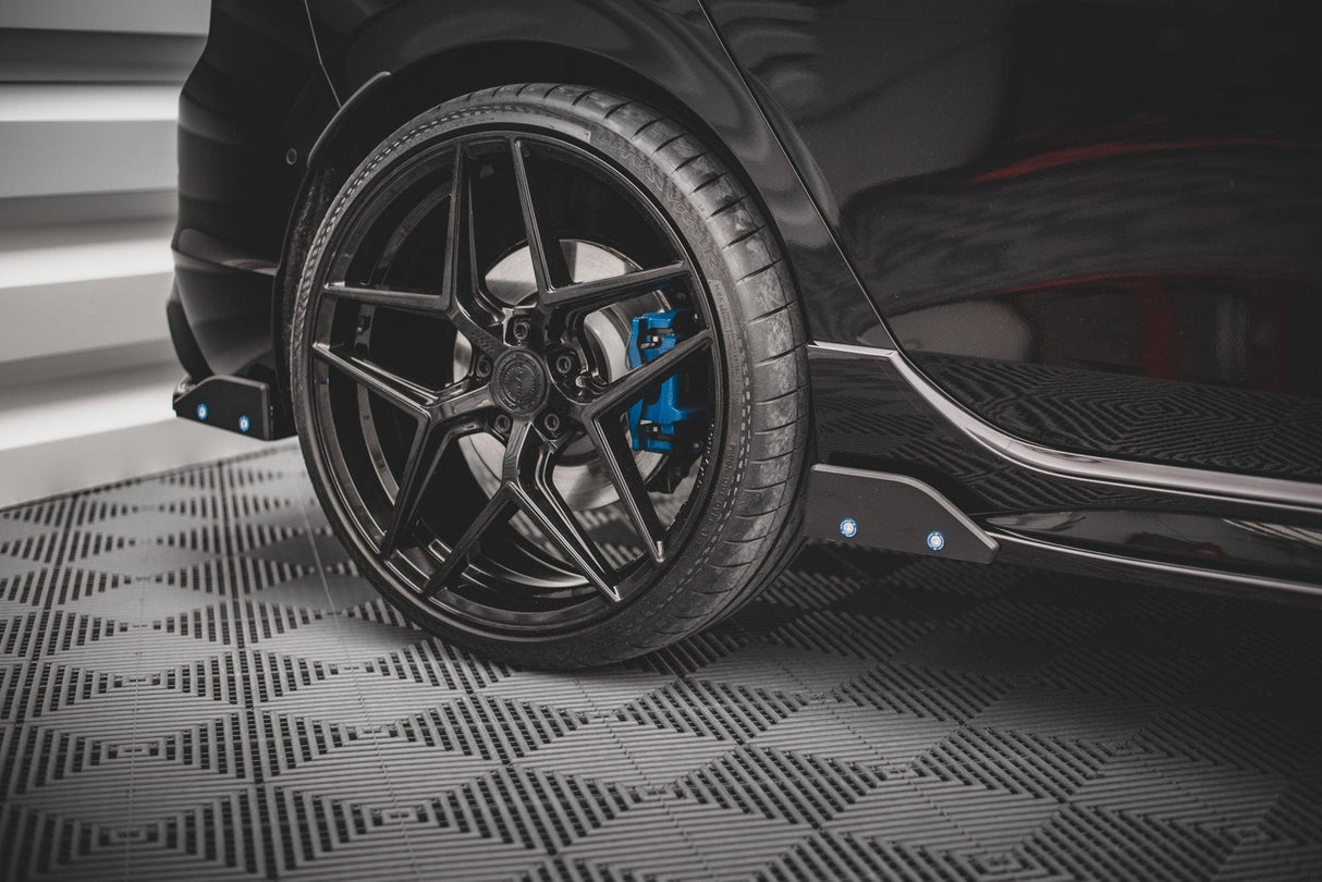Maxton Design Rear Side Splitters + Flaps V.2 - VW Golf R Mk8