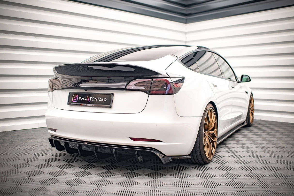 Maxton Design Rear Side Splitters V.2 Tesla Model 3 (Set For Maxton Valance V.2)