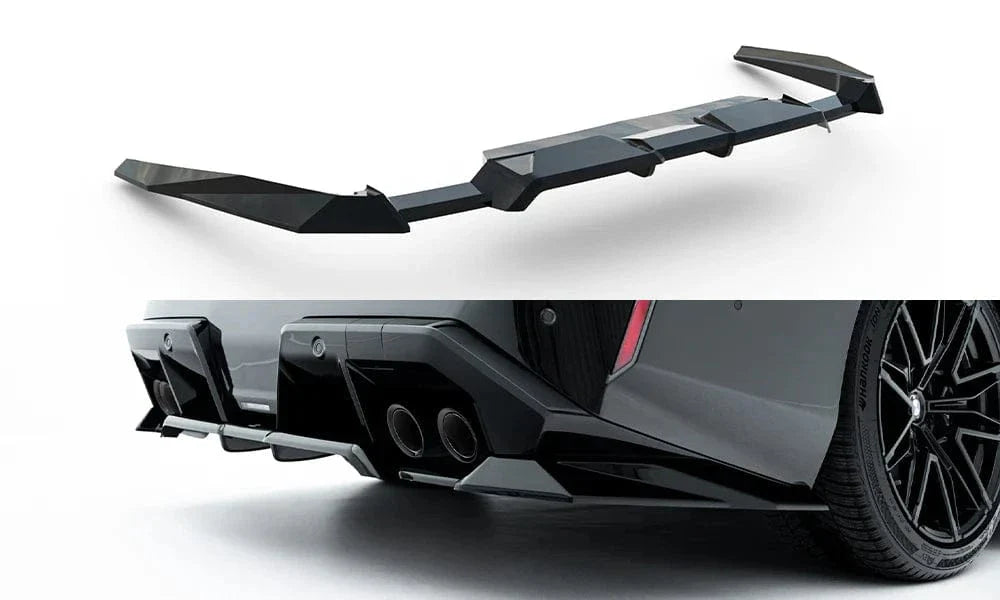 Maxton Design Rear Splitter w/ Vertical Bars (Gloss Black) - BMW / G90 / G99 / M5 / M5 Touring