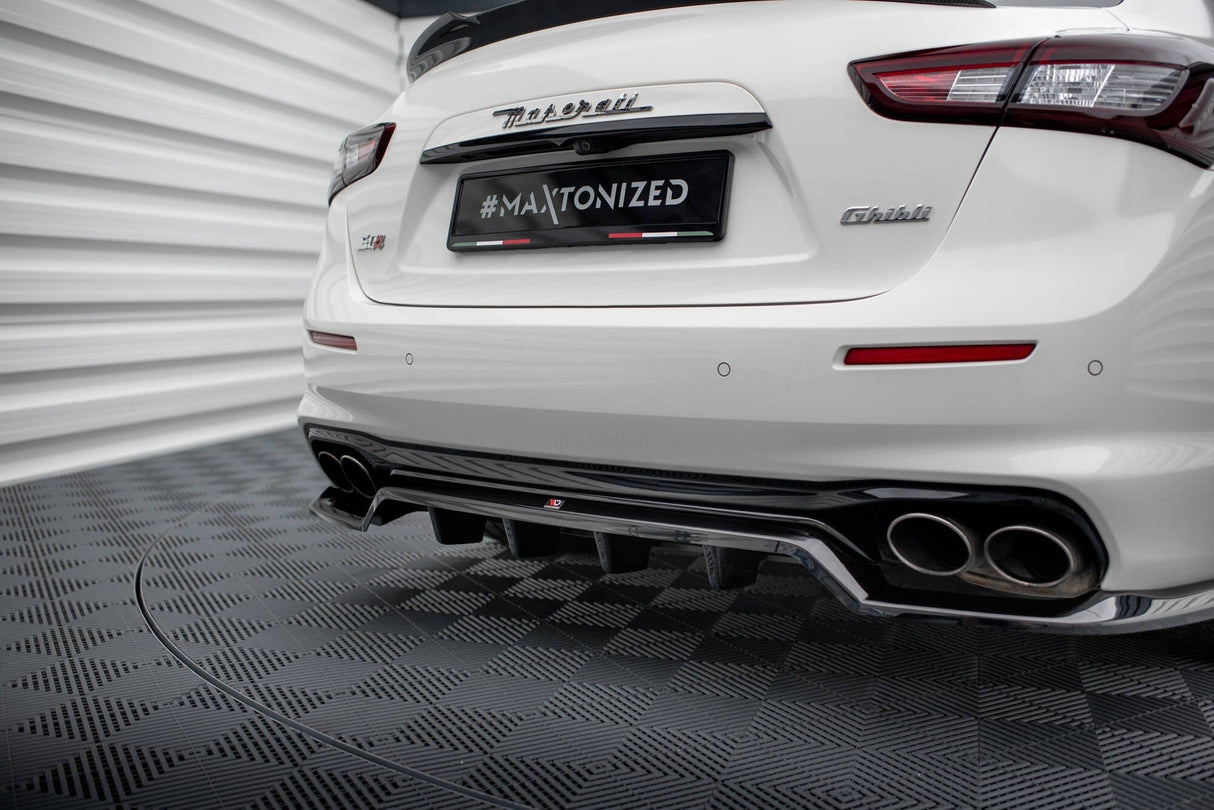 Maxton Design Rear Splitter (With Vertical Bars) Maserati Ghibli MK3 Facelift