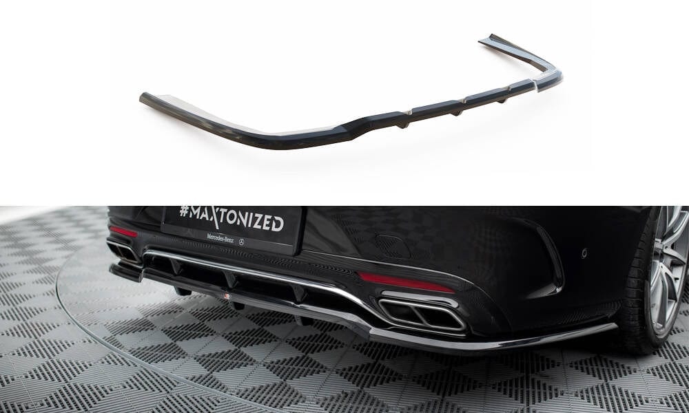 Maxton Design Rear Splitter (With Vertical Bars) Mercedes-Benz S Coupe AMG-Line C217 Facelift