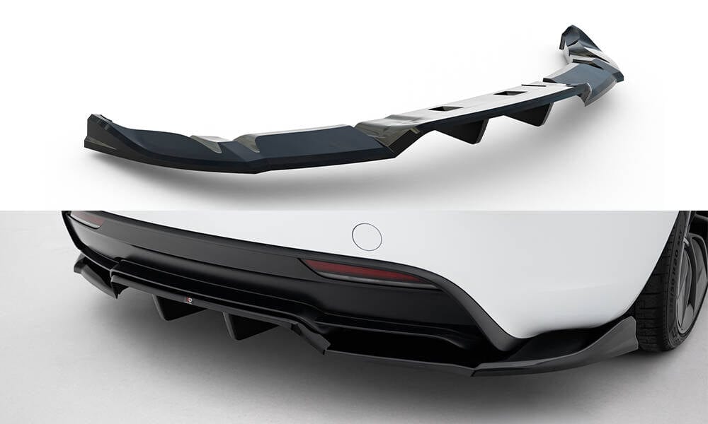 Maxton Design Rear Splitter (With Vertical Bars) V.1 Tesla Model 3 Performance MK1 Facelift