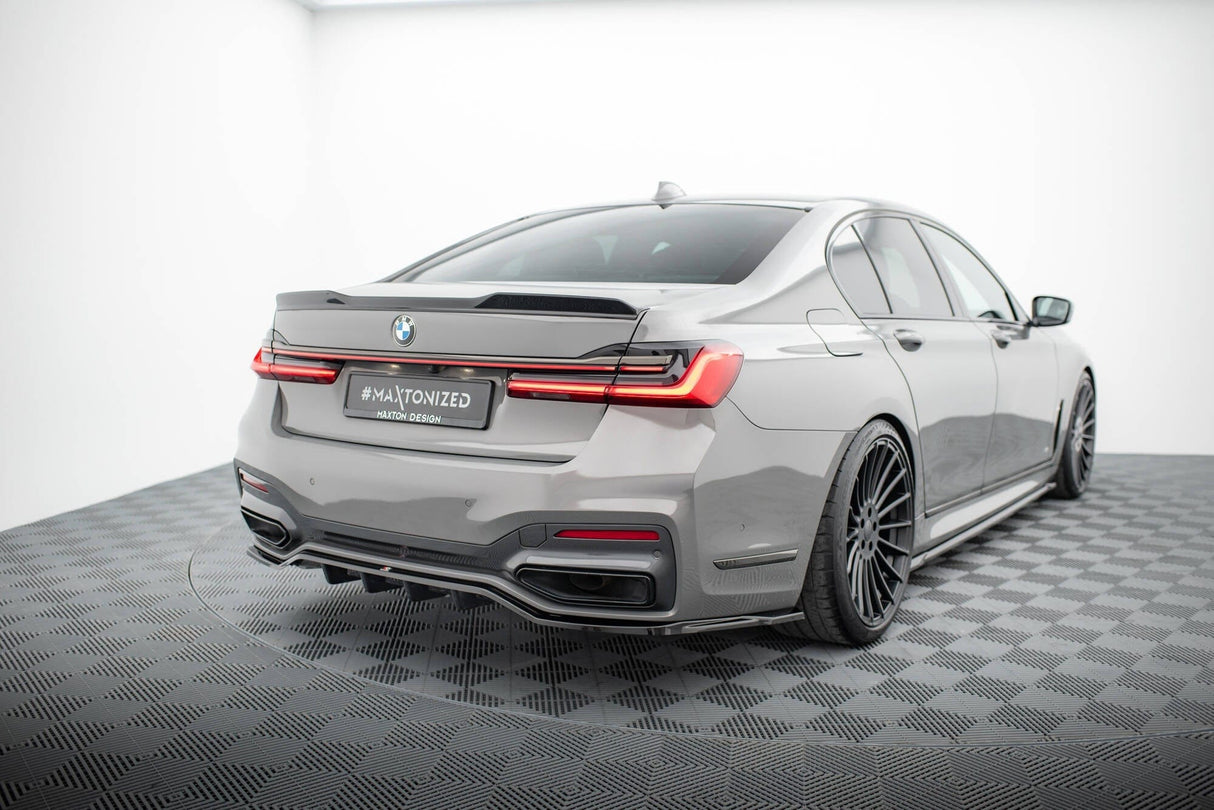 Maxton Design Rear Splitter (With Vertical Bars) V.2 BMW 7 G11 M-Pack Facelift