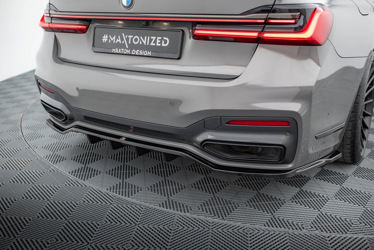 Maxton Design Rear Splitter (With Vertical Bars) V.2 BMW 7 G11 M-Pack Facelift