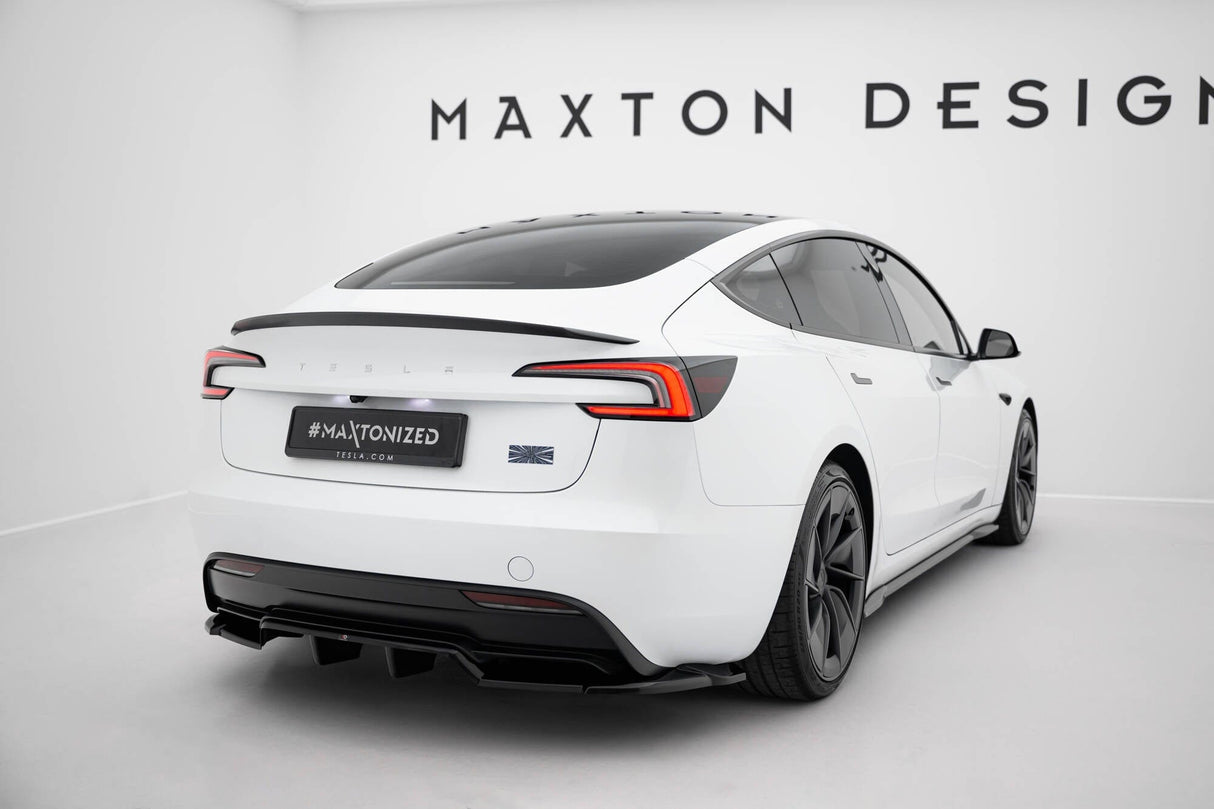 Maxton Design Rear Splitter (With Vertical Bars) V.2 Tesla Model 3 Performance MK1 Facelift