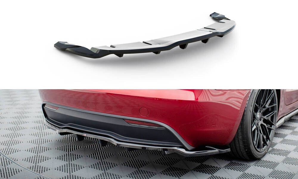 Maxton Design Rear Splitter (With Vertical Bars) V.2 - Tesla Model 3 Project Highlight (Facelift)