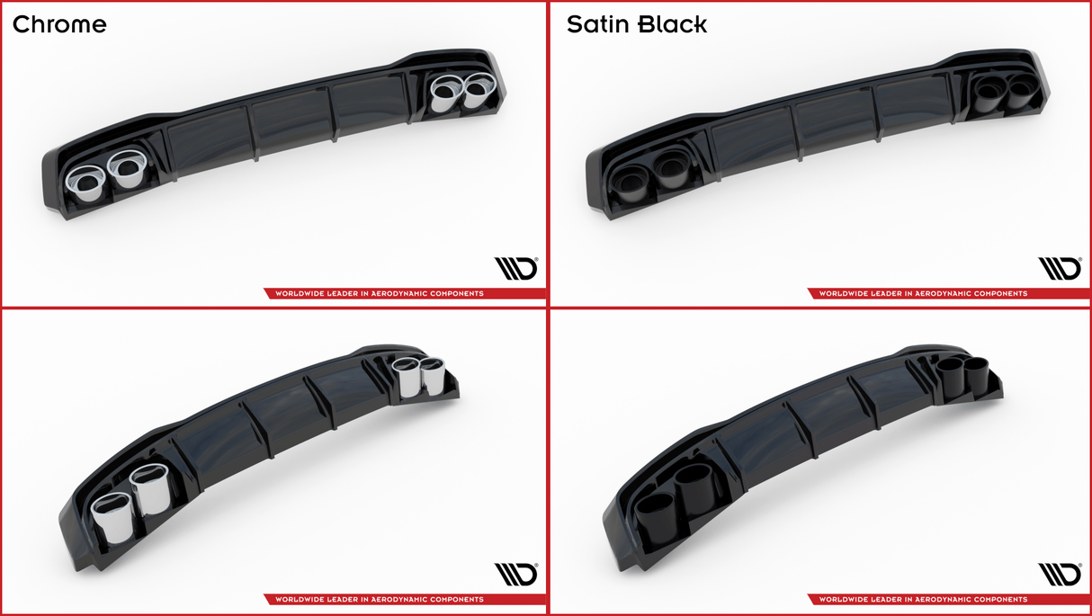 Maxton Design Rear Valance + Exhaust Ends Imitation Audi A6 C8 S-Line