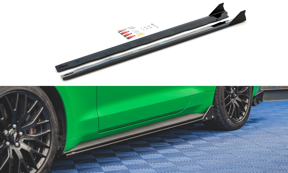 Maxton Design Side Skirts Diffusers + Flaps Ford Mustang GT MK6 Facelift