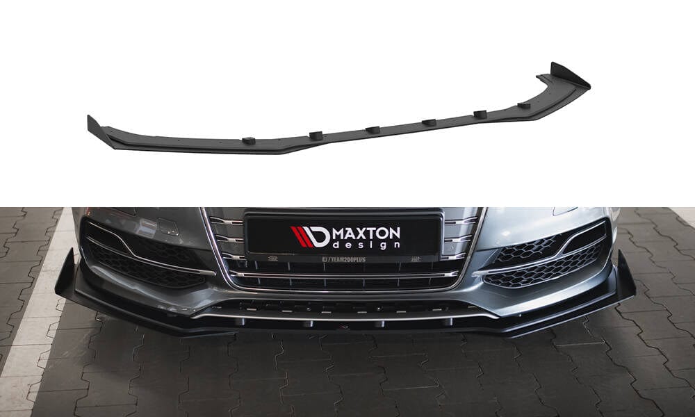Maxton Design Street Pro Front Splitter + Flaps Audi S3 / A3 S-Line Sedan 8V