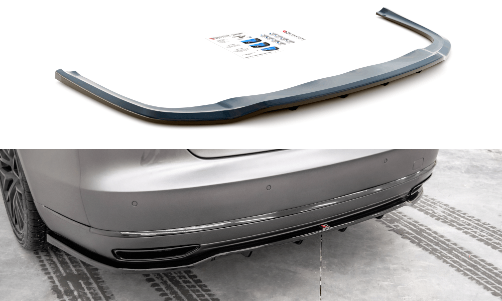 Maxton Design Central Rear Splitter (With Vertical Bars) Audi A8 D4 Facelift
