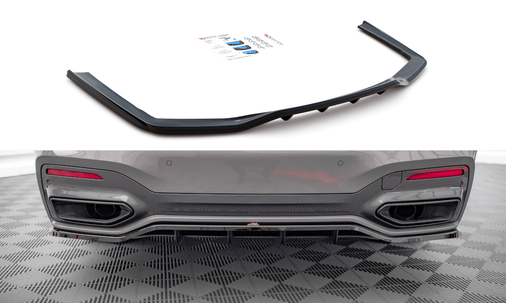 Maxton Design Central Rear Splitter (With Vertical Bars) BMW 7 M-Pack G11 Facelift