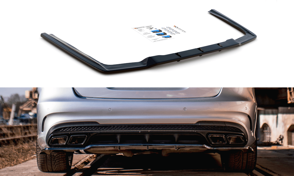 Maxton Design Central Rear Splitter (With Vertical Bars) Mercedes-Benz E63 AMG Sedan W212 Facelift