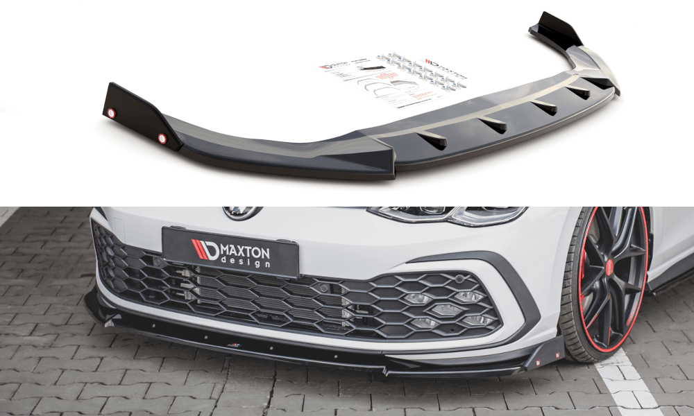 Maxton Design Front Splitter + Flaps V.3 Volkswagen Golf Mk8 GTi / R-Line