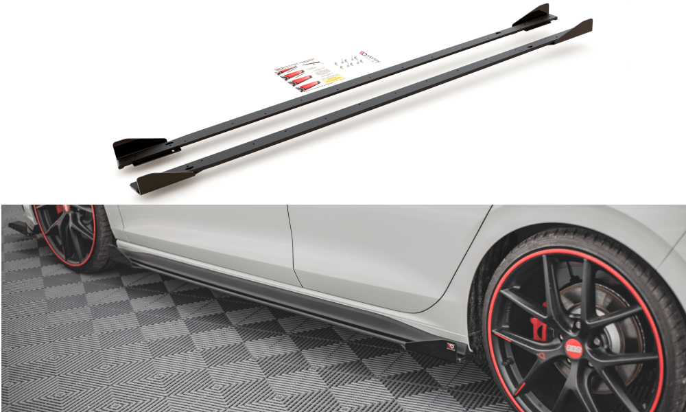 Maxton Design Racing Durability Side Skirts Diffusers + Flaps Volkswagen Golf Mk8 GTi / GTi Clubsport / R-Line