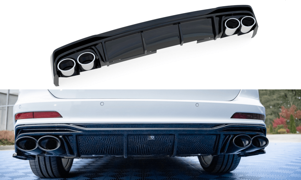 Maxton Design Rear Valance + Exhaust Ends Imitation Audi A6 C8 S-Line