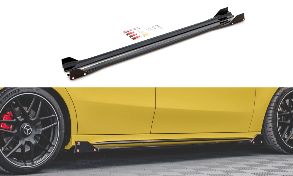Maxton Design Side Skirts Diffusers + Flaps V.2 Mercedes-AMG A45 S