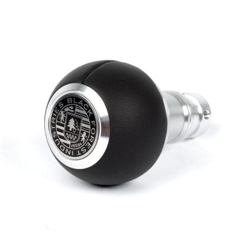 BFI Heavy Weight Shift Knob GS2 Black Nappa Leather / Machined Finish (Threaded)